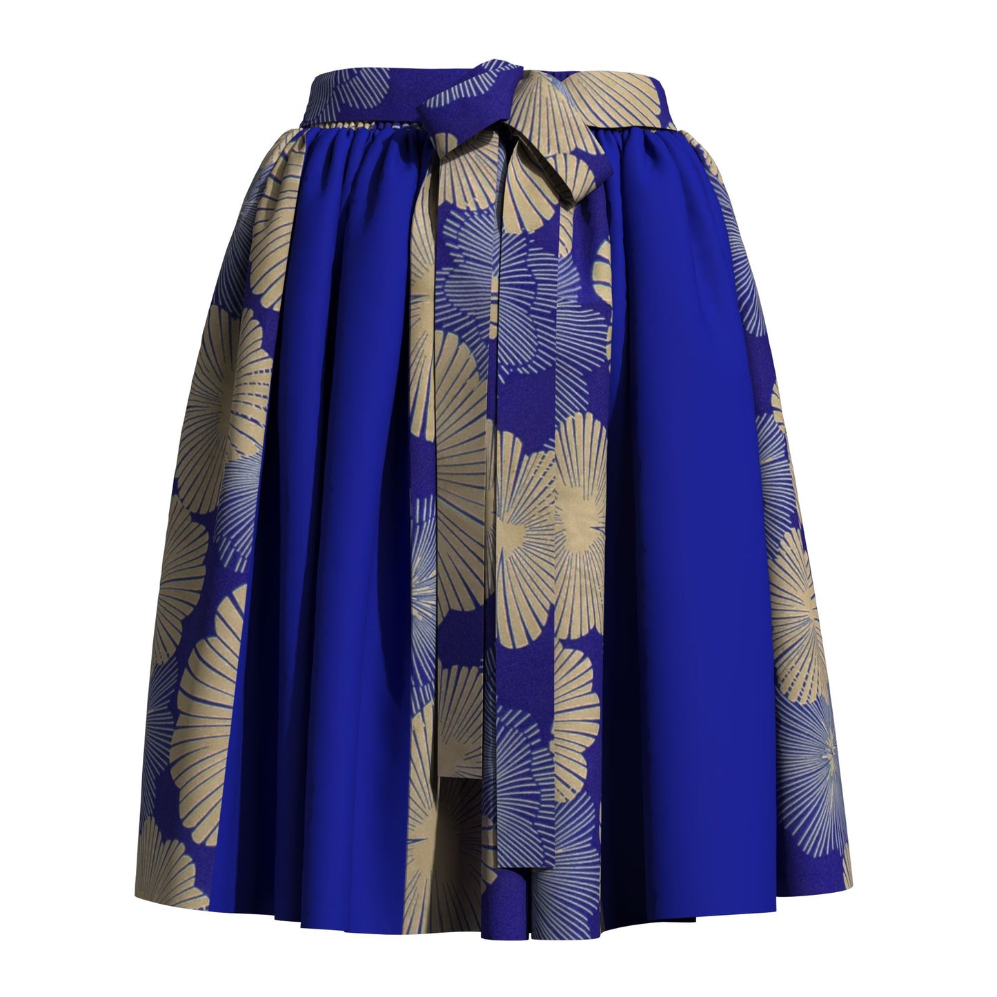 Versatile African Print Color Block Flared Skirt