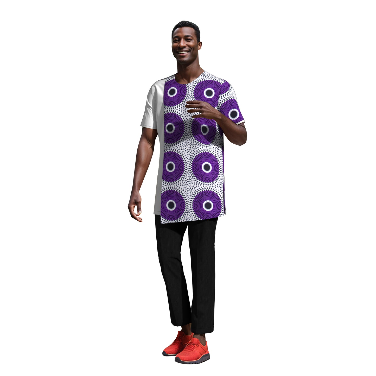 All-match Crew Neck African Print Men Shirt