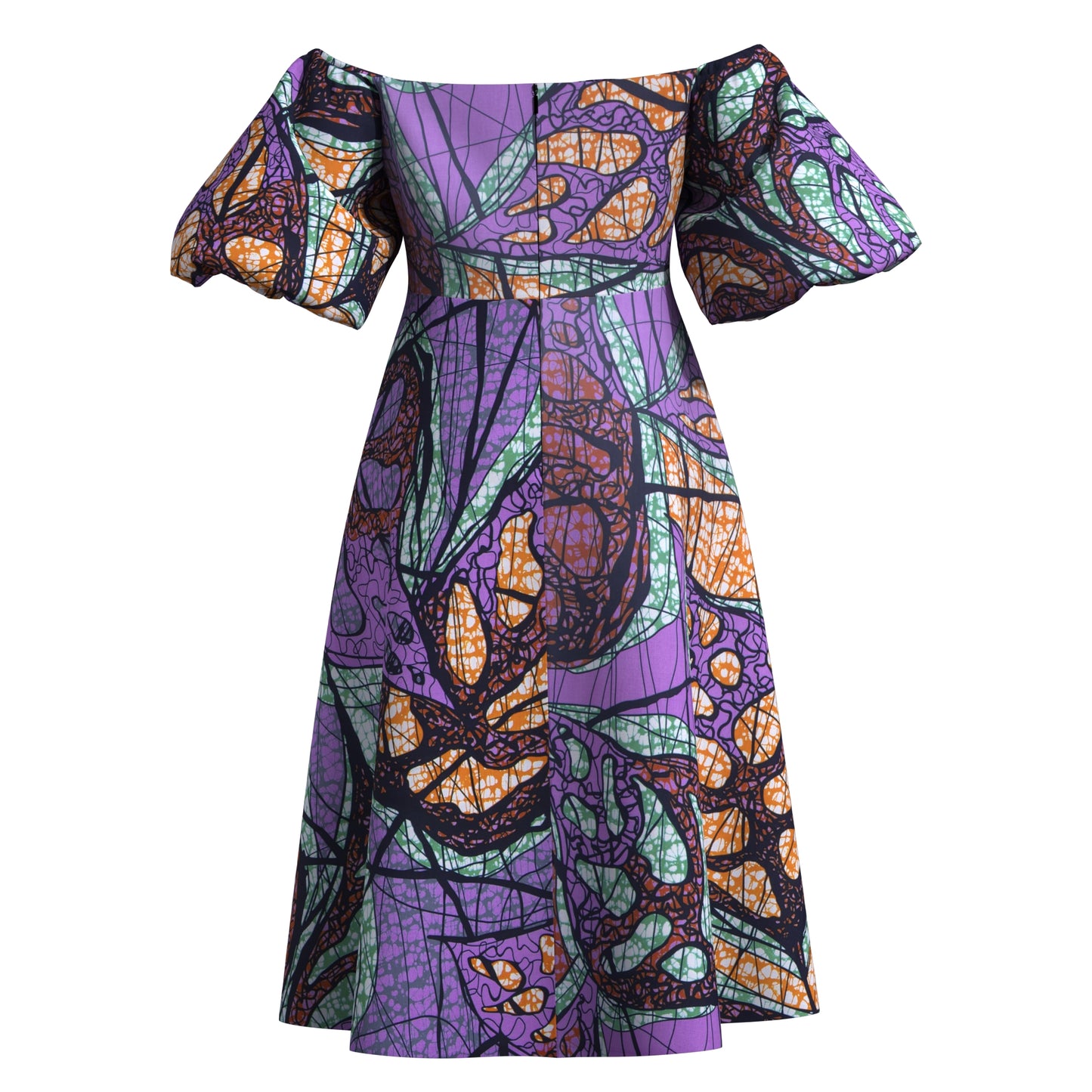 Bold Pattern Ankara Off Shoulder Dress, Breathable High-Quality African Fabric Fashion Dress