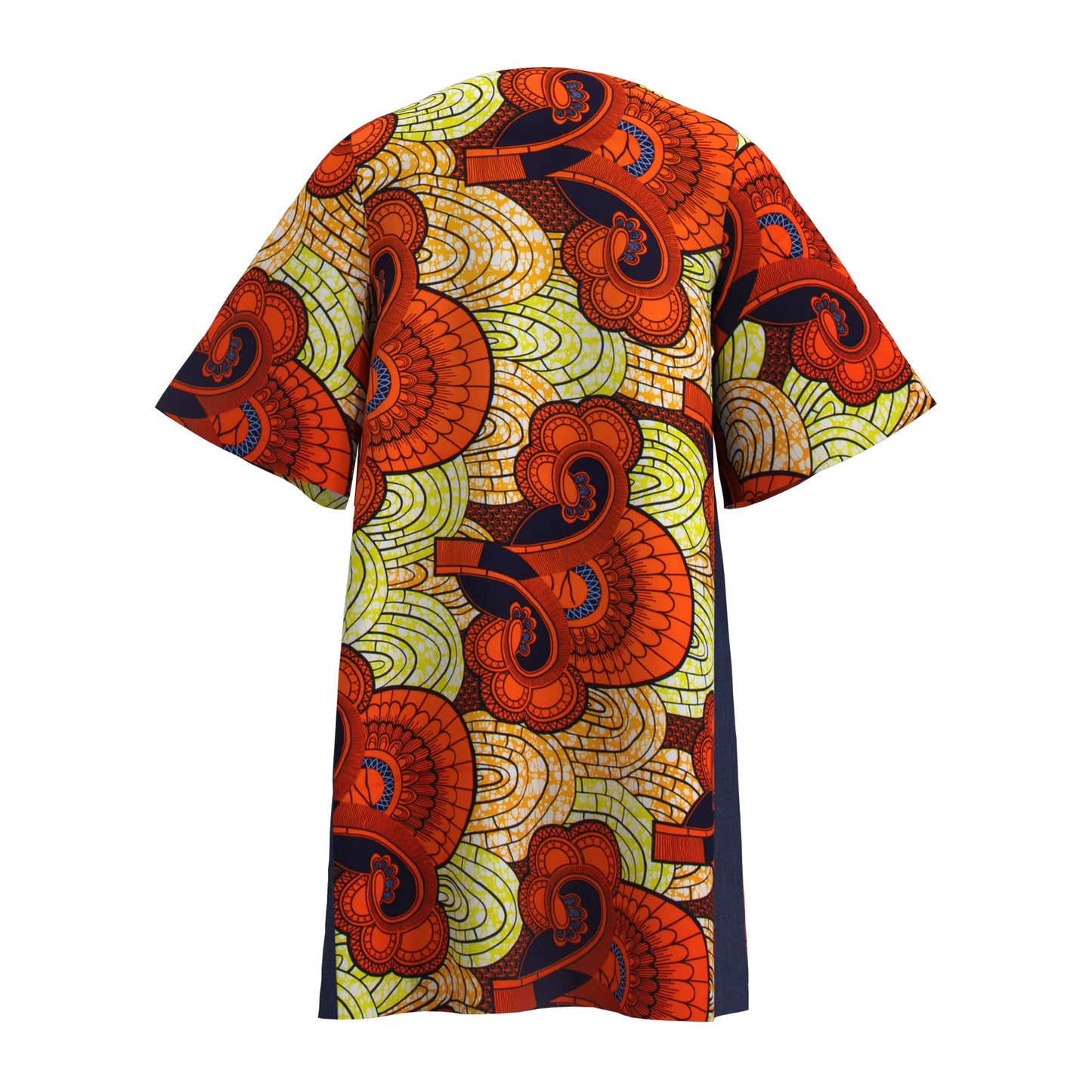 Women's African Print Long Kimono Jacket No-Button Loose Fit with Pockets Ankara Fashion Top