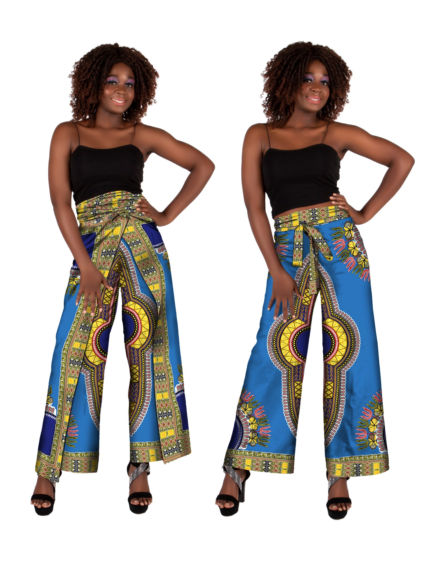 African Wax Print 2-Way Wide-Leg Pants & Wrap Skirt