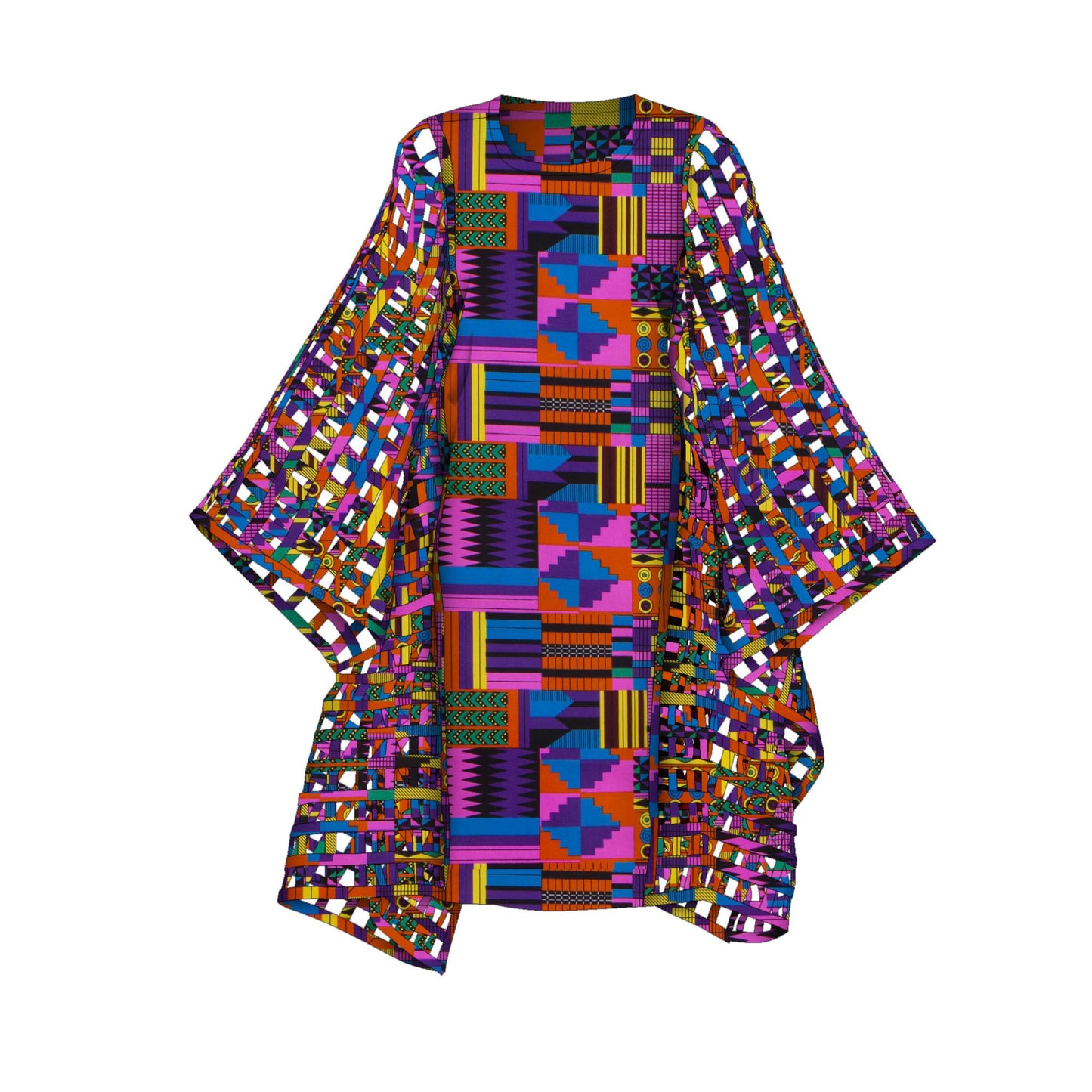 African Women Convertible Wax Print Shoulder Wrap with Bracelet Loops Accessories