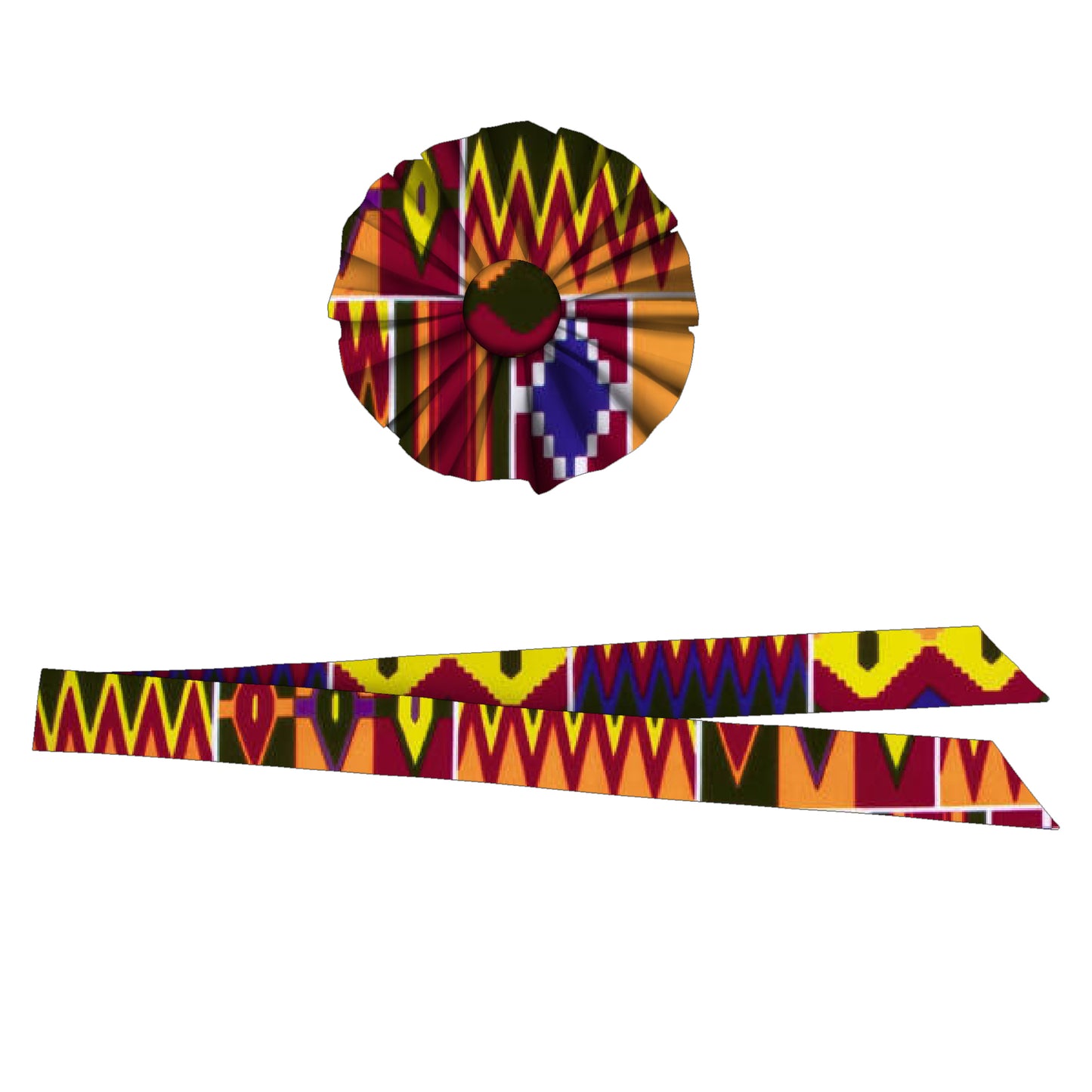 Fashion African Women All Over Print Waist Belt & Decor Brooch Coordinated Fashion Accessories Set