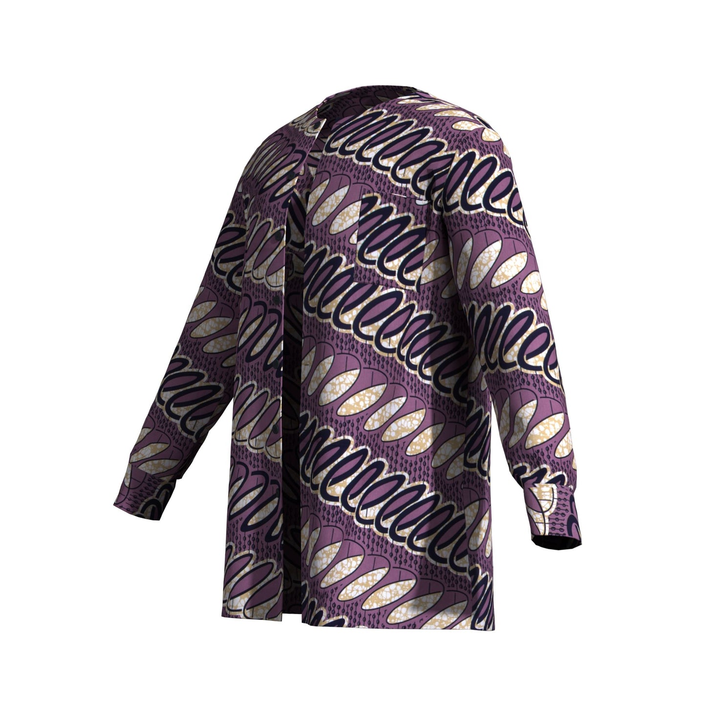 Modern African Print Casual Long Sleeve Outerwea