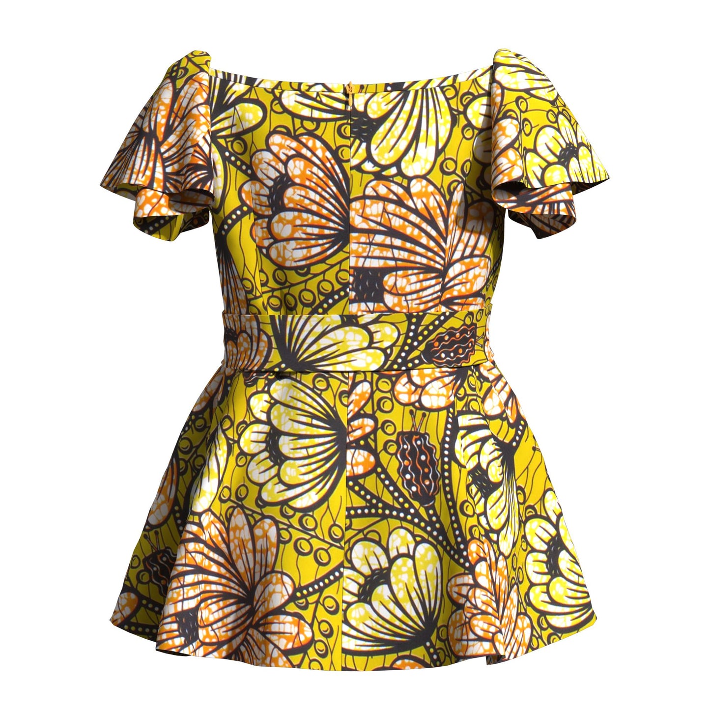 Ankara Print Plus Size Inclusive Off-Shoulder Peplum Blouse