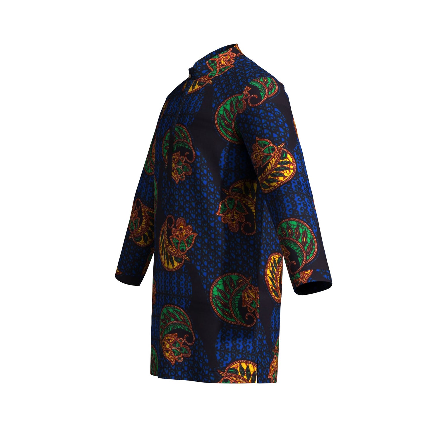 Modern African Print Men’s Business Casual Tunic Top