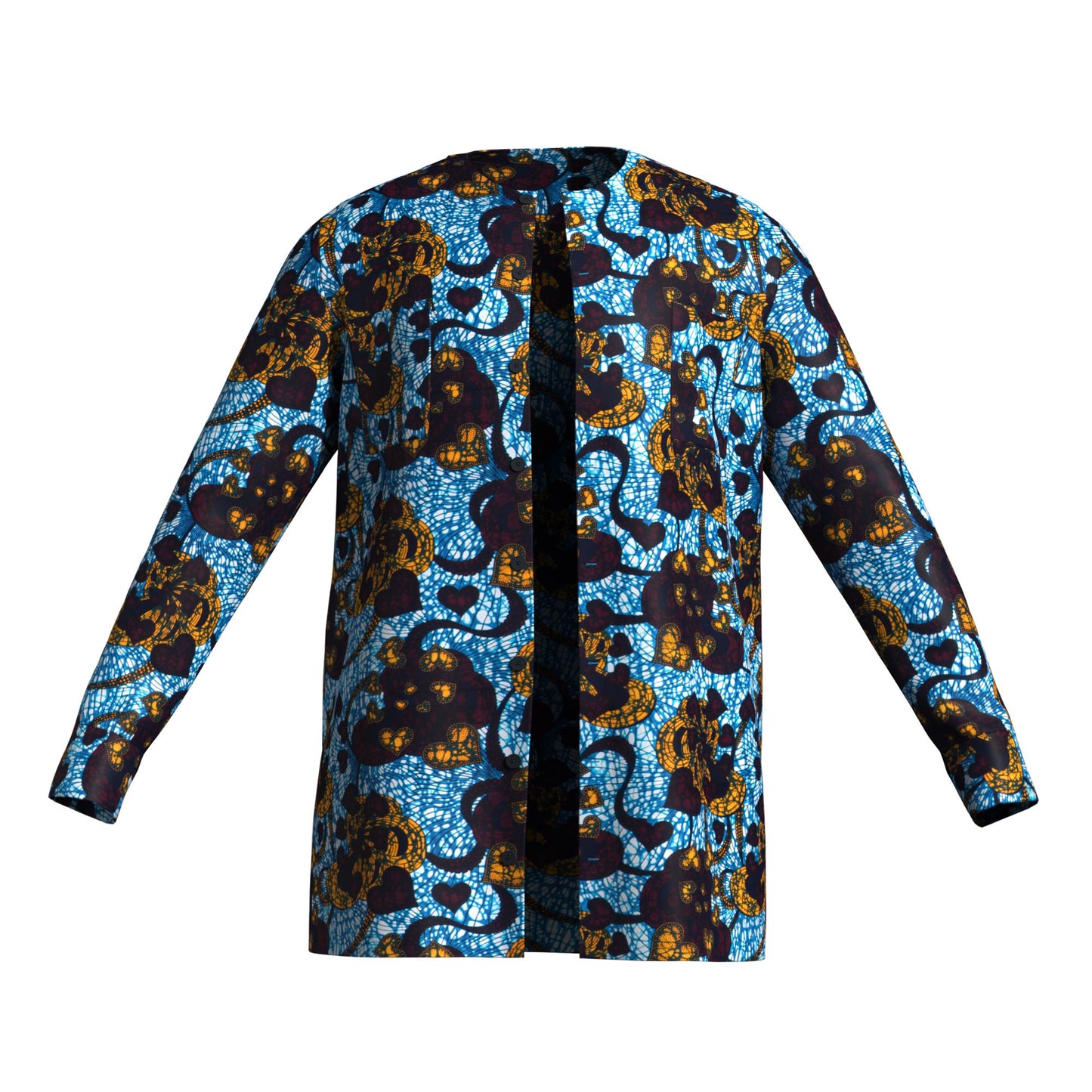 Modern African Print Casual Long Sleeve Outerwea