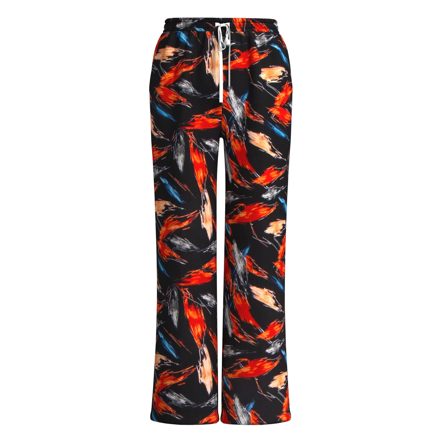 African Print Drawstring Waist Wide Leg Pants