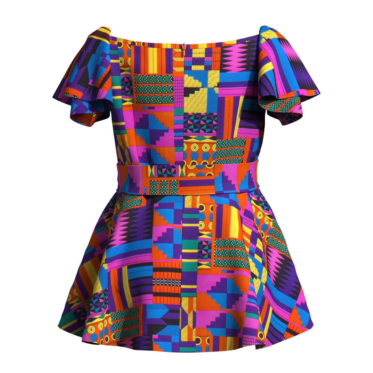 Ankara Print Plus Size Inclusive Off-Shoulder Peplum Blouse