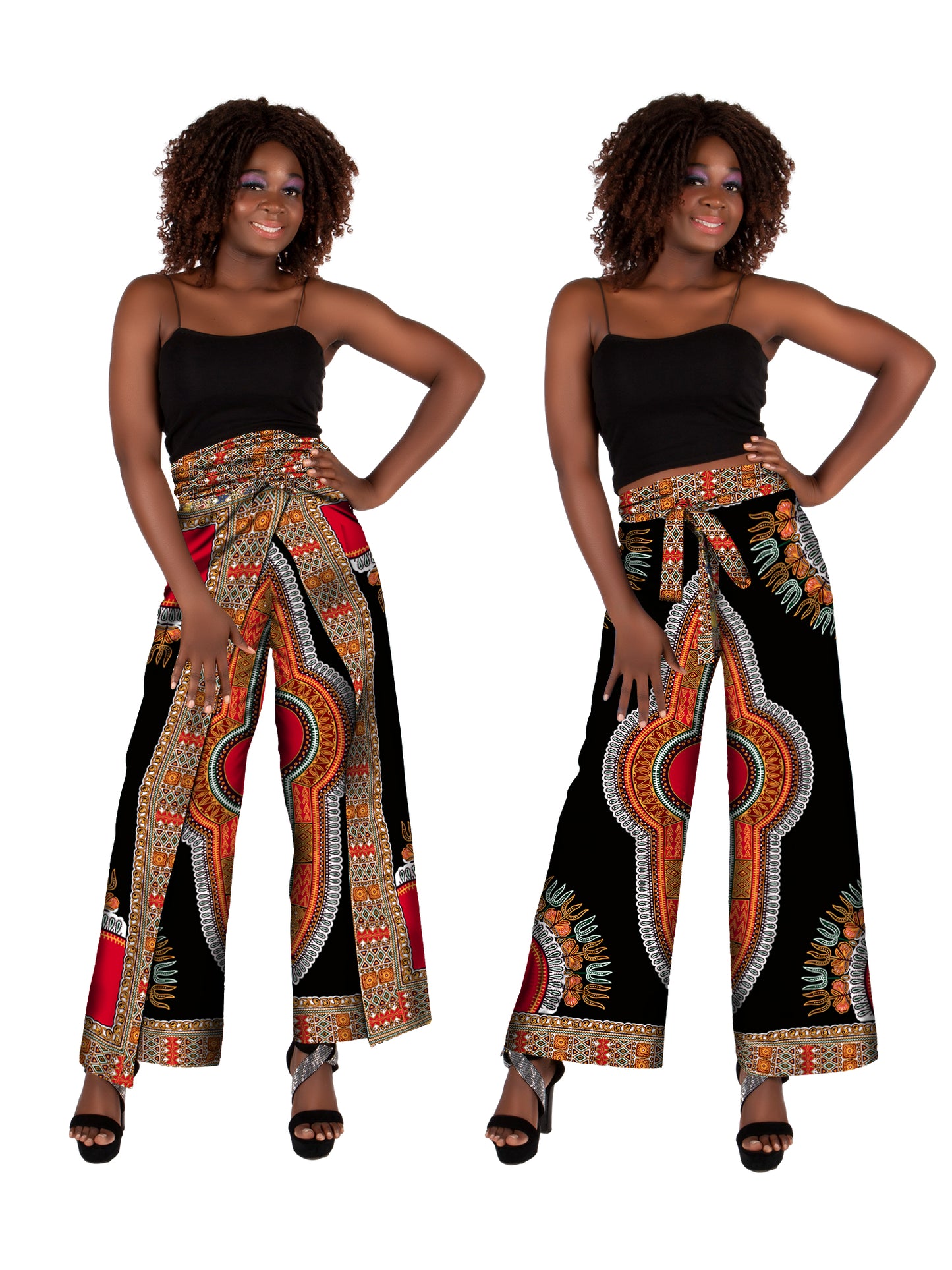African Wax Print 2-Way Wide-Leg Pants & Wrap Skirt