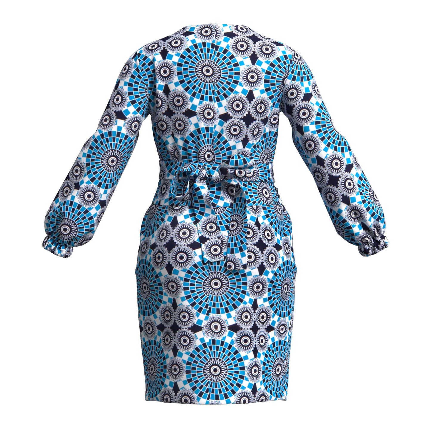 African Print Wrap Tie Top & Bodycon Mini Skirt Two Piece Outfit
