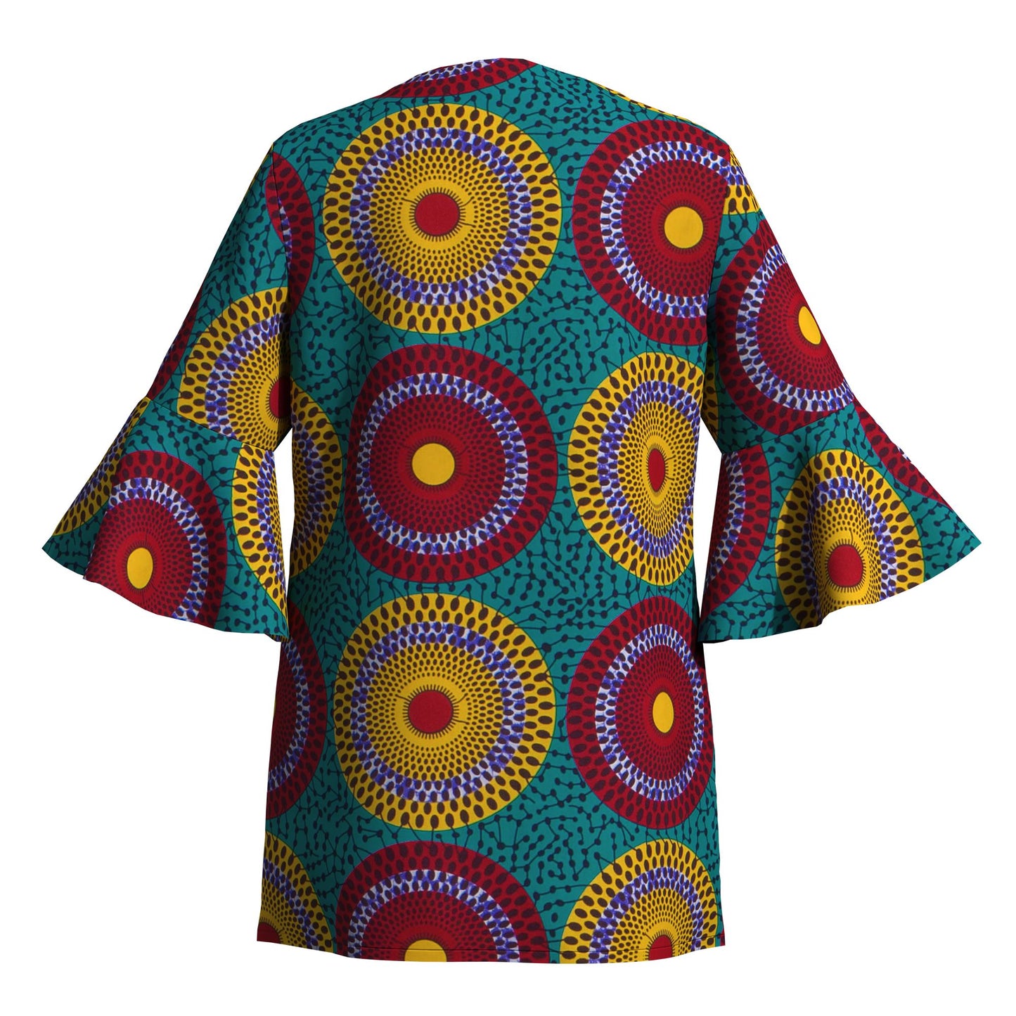 African Print Women's Jacket & Headwrap Set – Vibrant Geometric Pattern