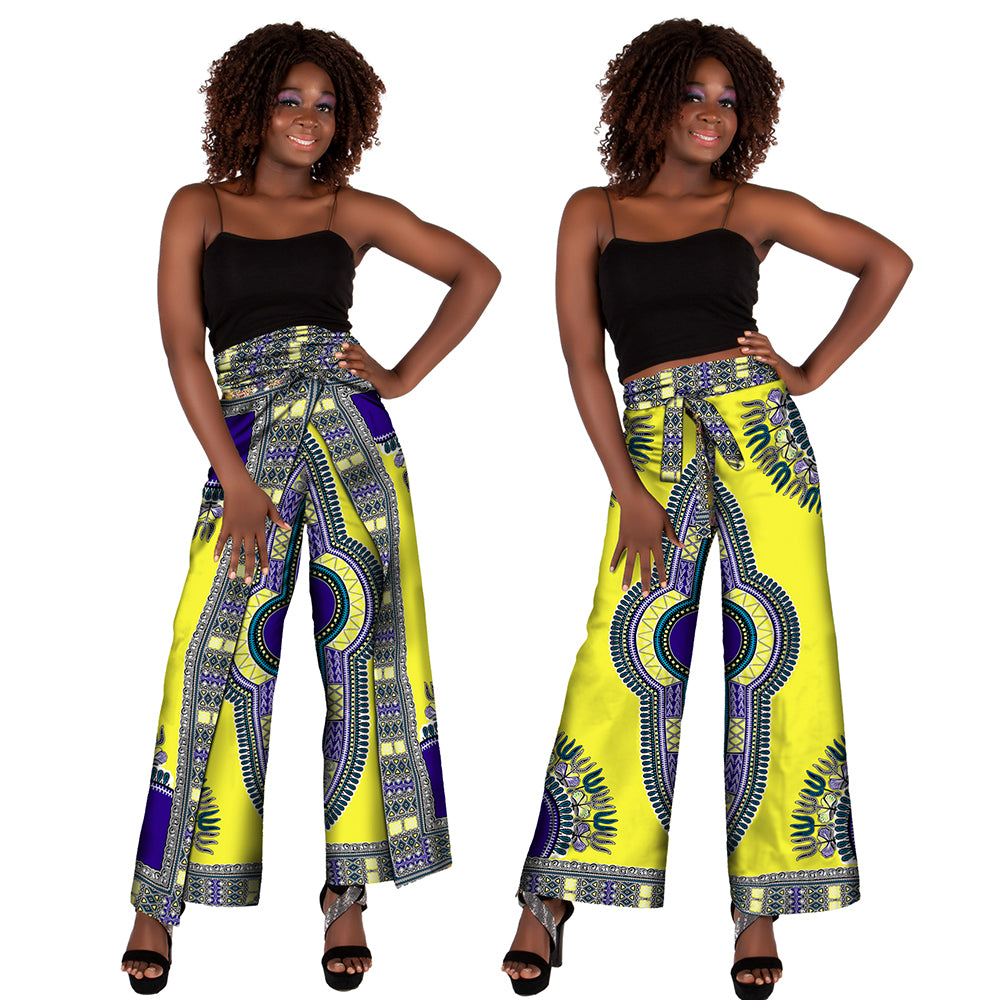 African Wax Print 2-Way Wide-Leg Pants & Wrap Skirt