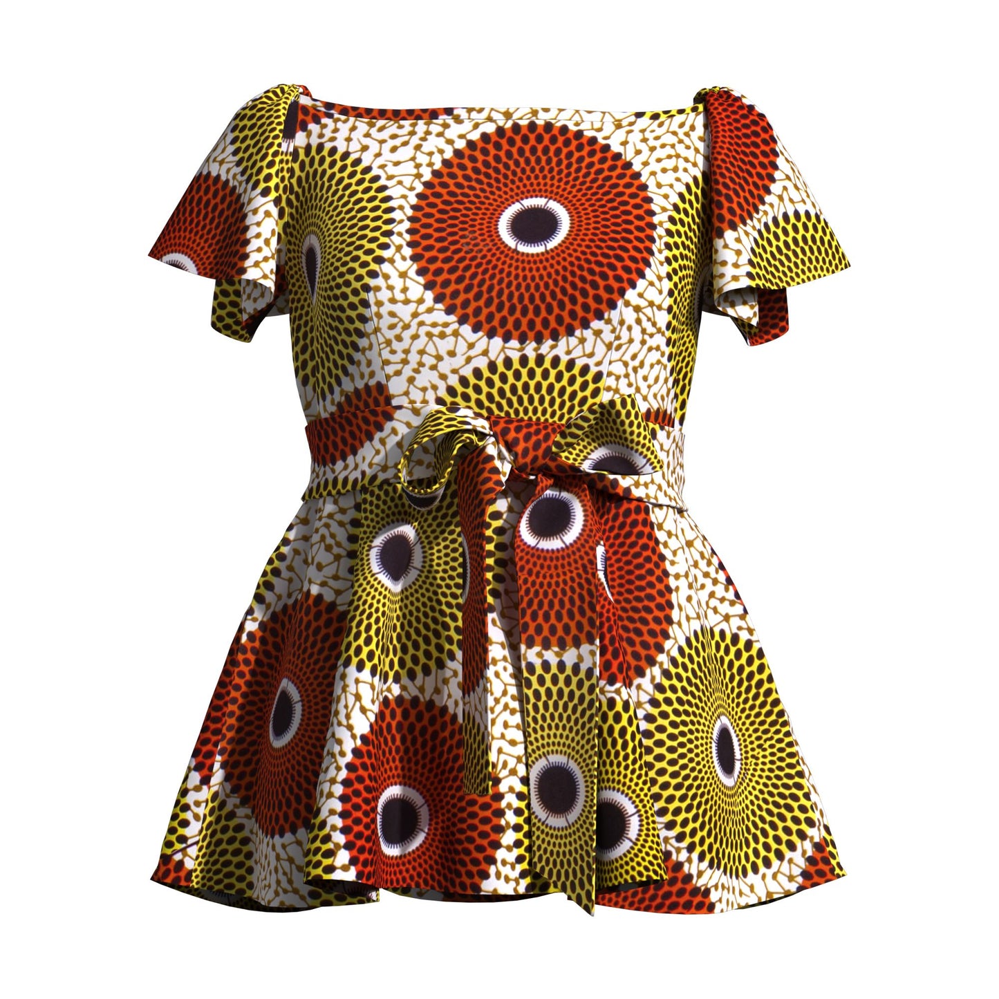 Ankara Print Plus Size Inclusive Off-Shoulder Peplum Blouse