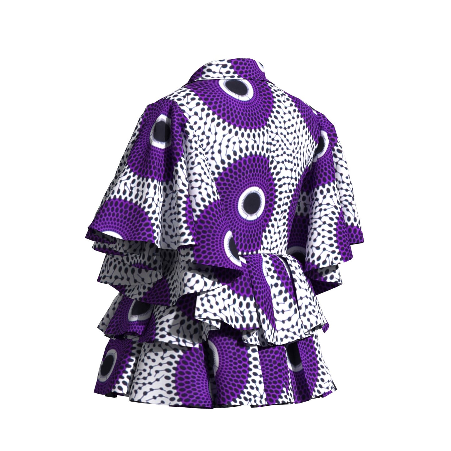 Colorful African Wax Print Flattering Peplum Blouse