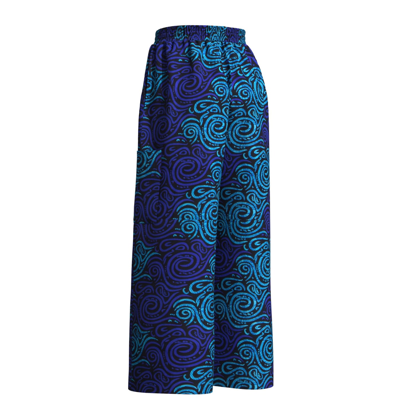 African Print Couple Style Elastic Waist Casual Pants