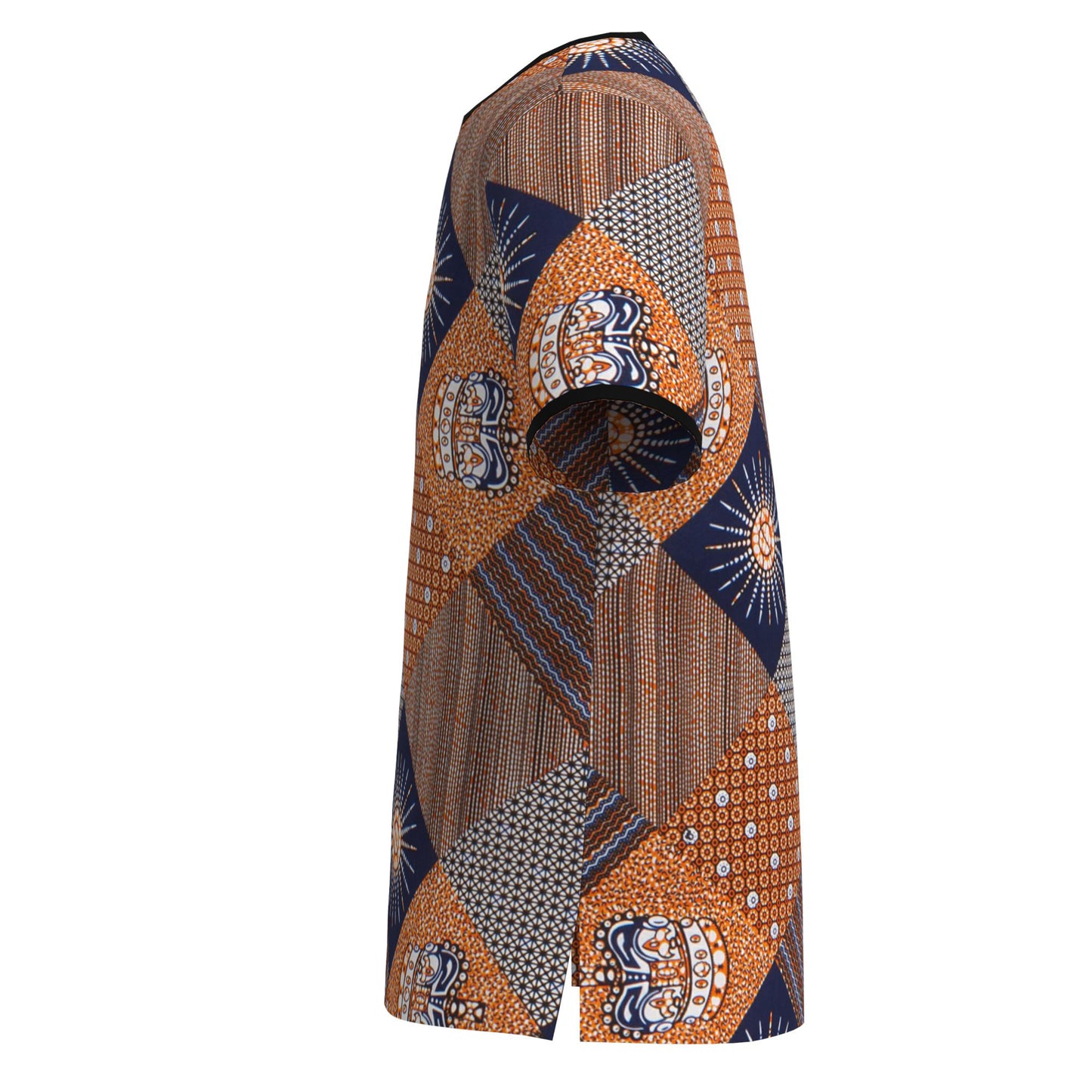 Versatile African Print Split Neck T-Shirt for Men