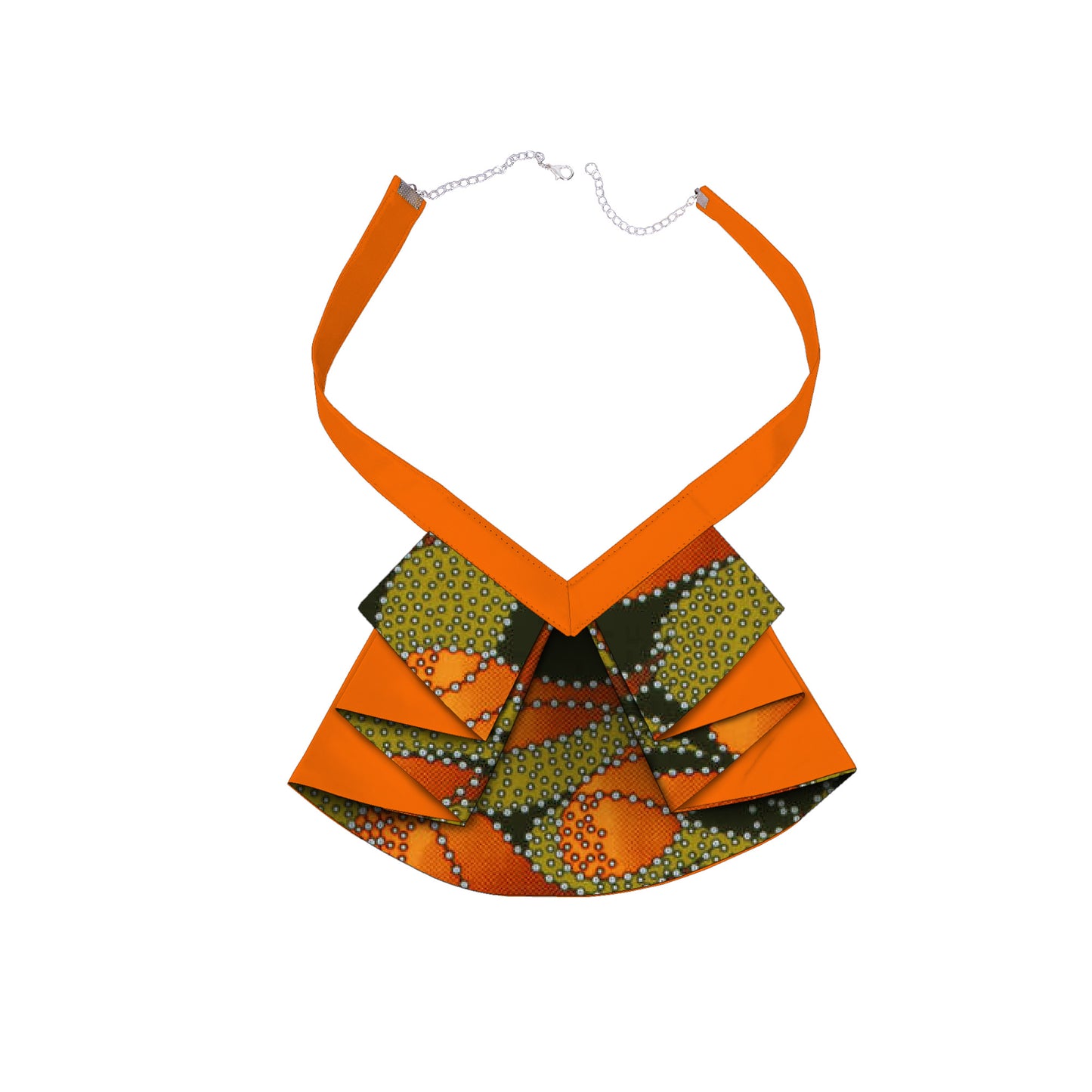 Bold African Print Fabric Adjustable Bib Necklace, Perfect African Women Statement Accessories