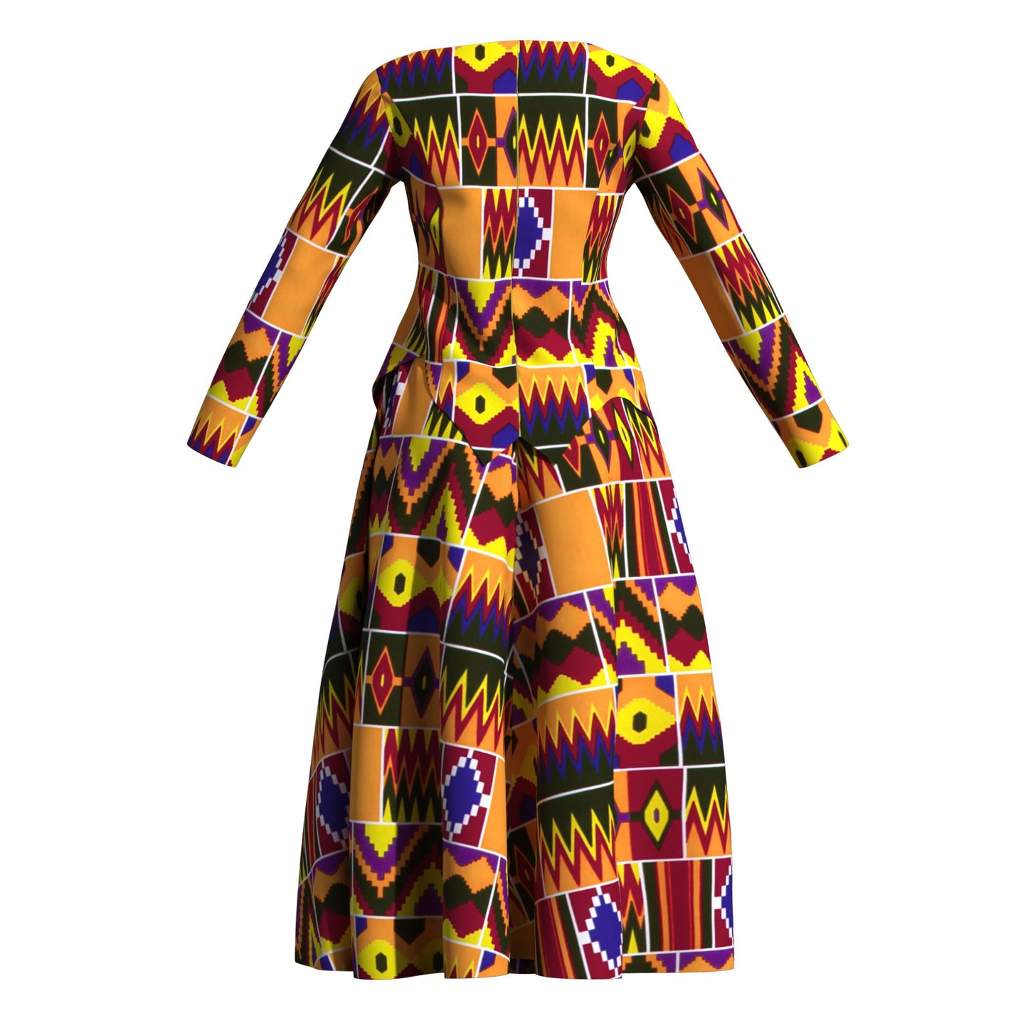 African Apparel Ankara Wax Print Asymmetric Hem Wrap Top & Maxi Skirt Se