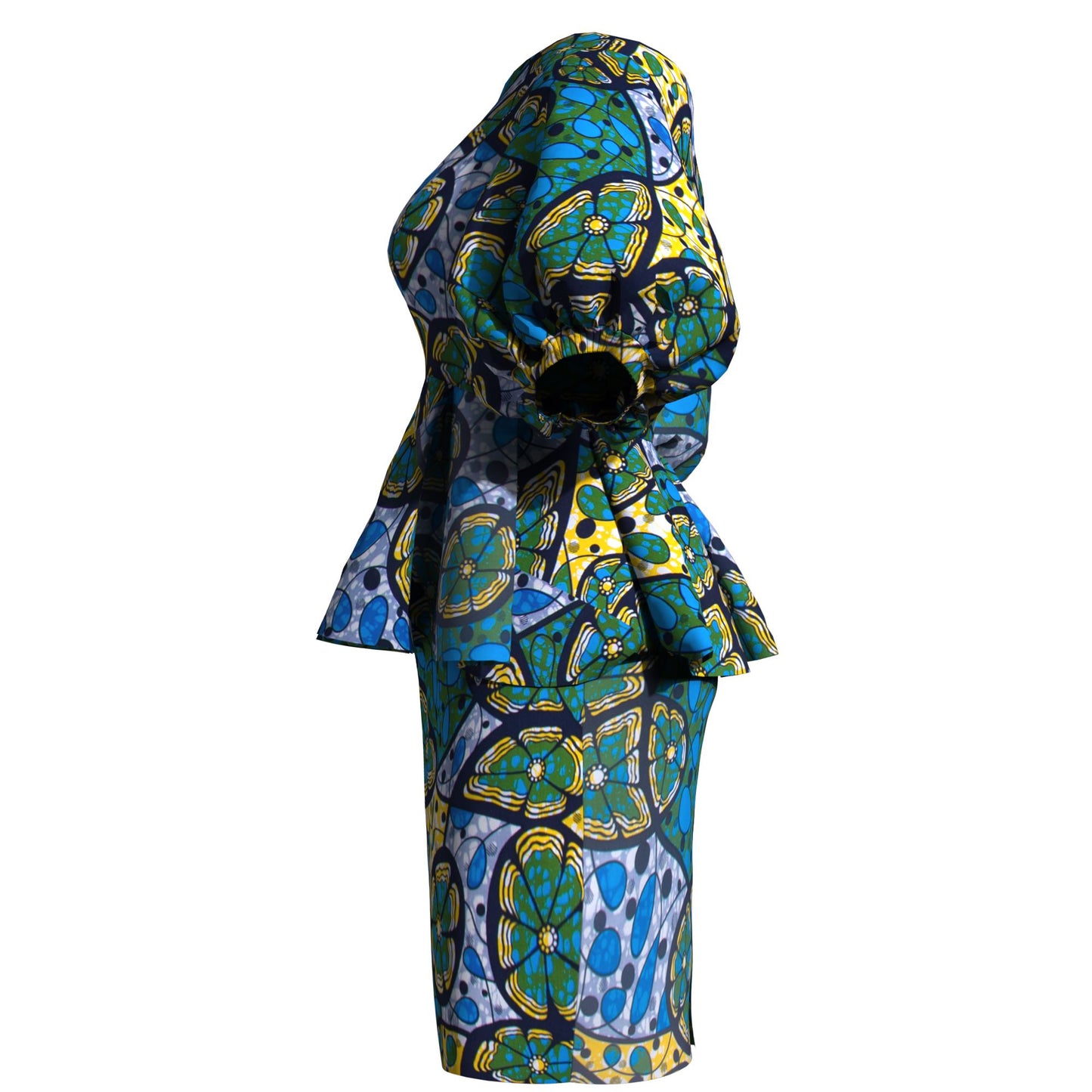 Slimming African Print Asymmetrical Neck Mini Skirt Two-Piece