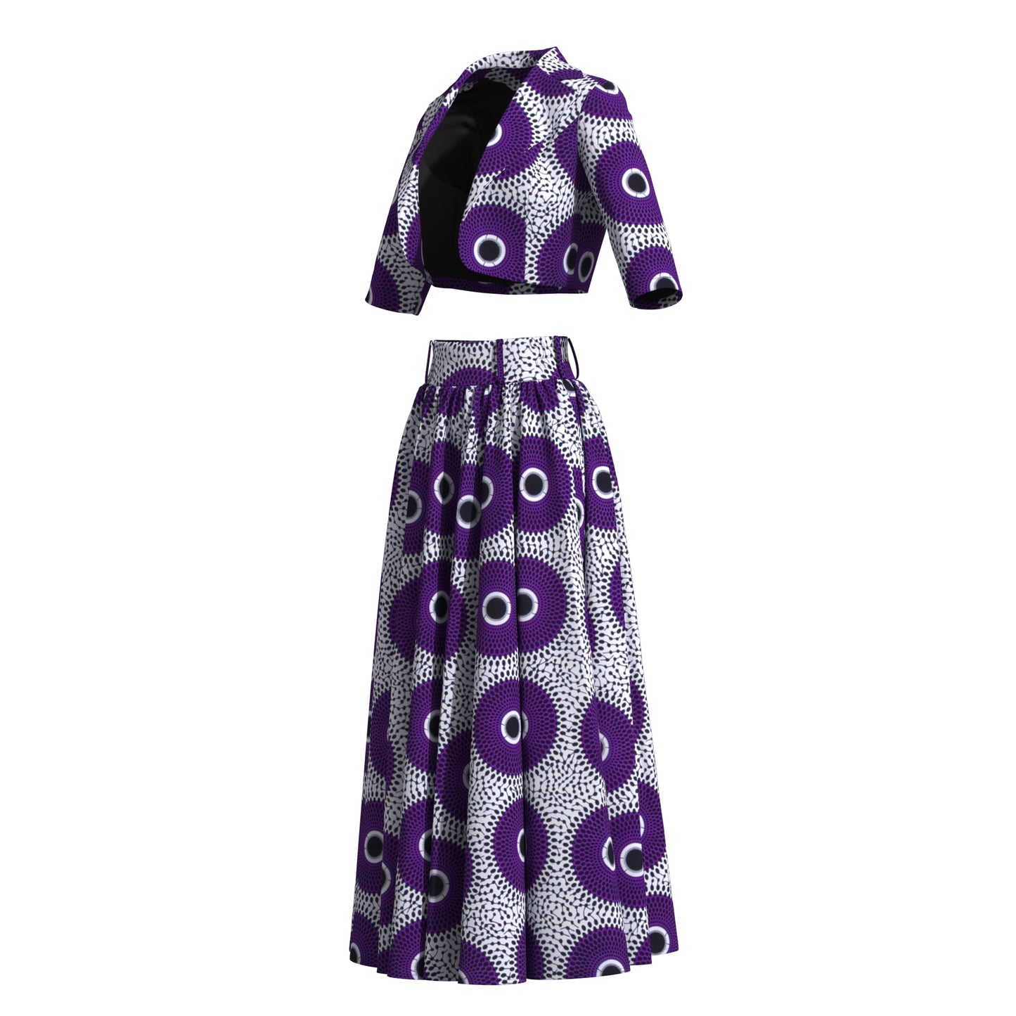 Ankara African Print Two-Piece Blazer & High Waist Maxi Skirt Set