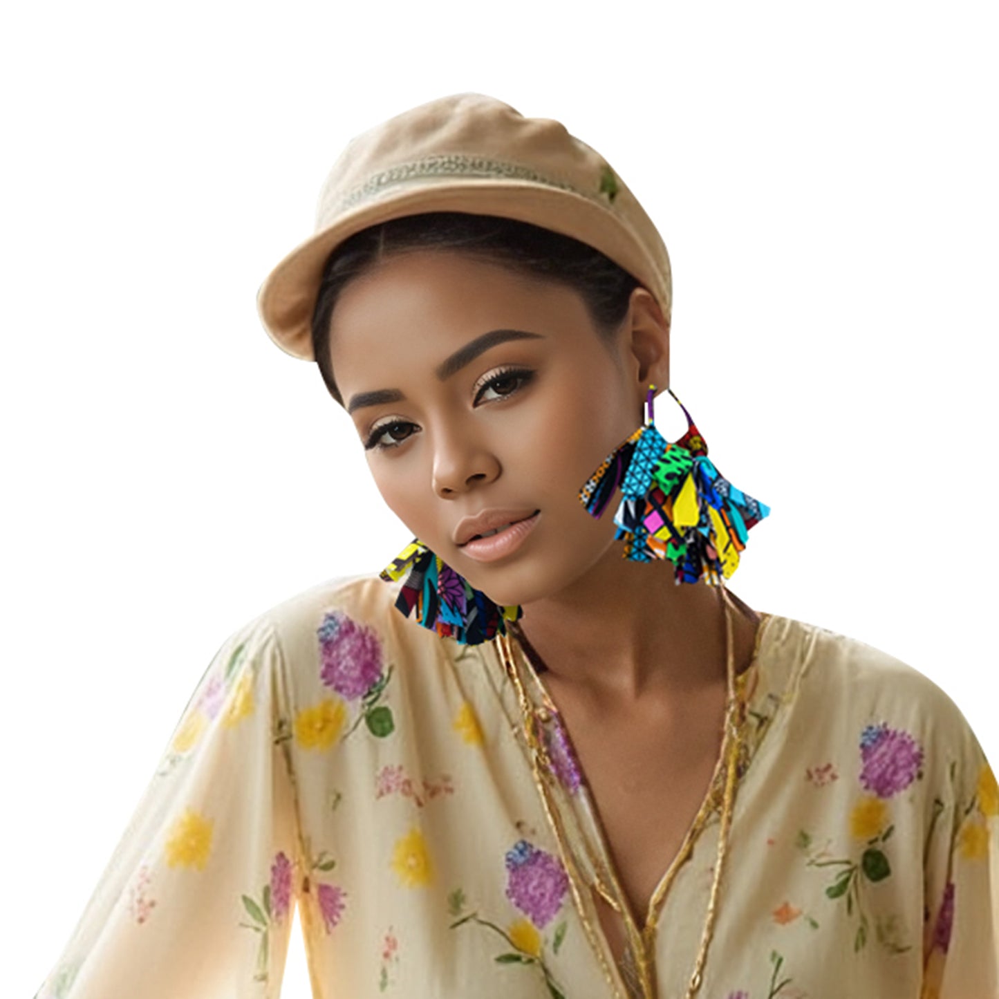 Ethnic African Print Tear-Craft Earrings for African Women Accessories