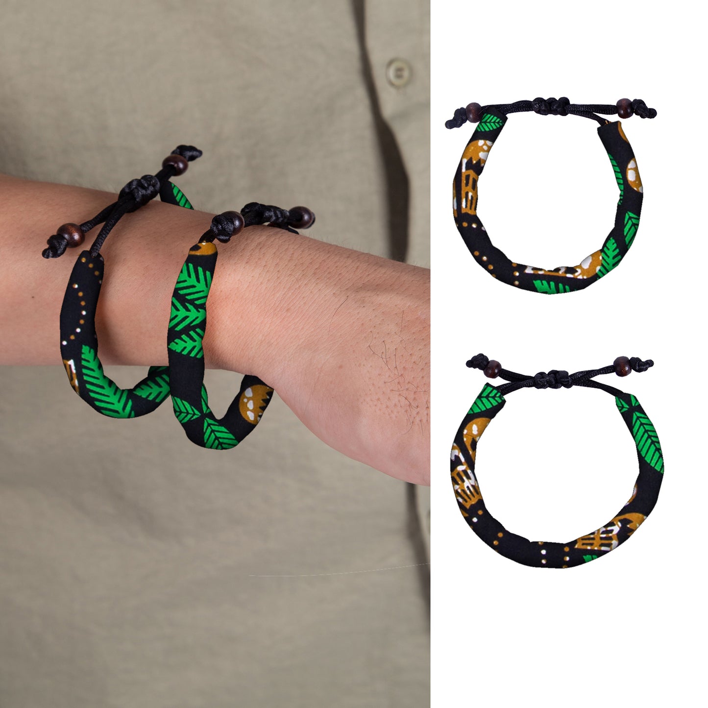 Unique African Print String Bracelet, Best African Women Handmade Accessories