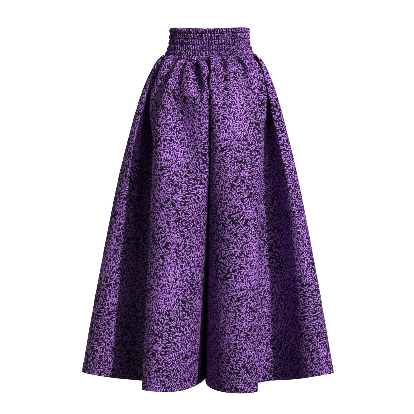 Vintage African Tribal Geometric Print Elastic High Waist Palazzo Pants, Flowy Loose Wide Leg Long Pants Slimming Figure Friendly