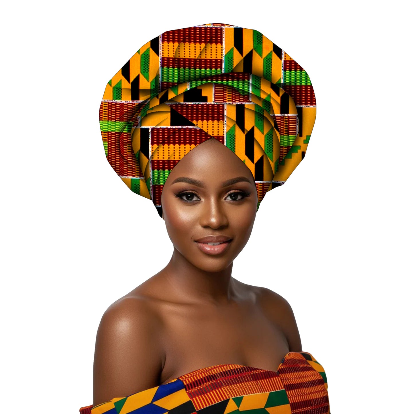African Print Wrap-Around Turban – Women’s Head Accessories for All Occasions