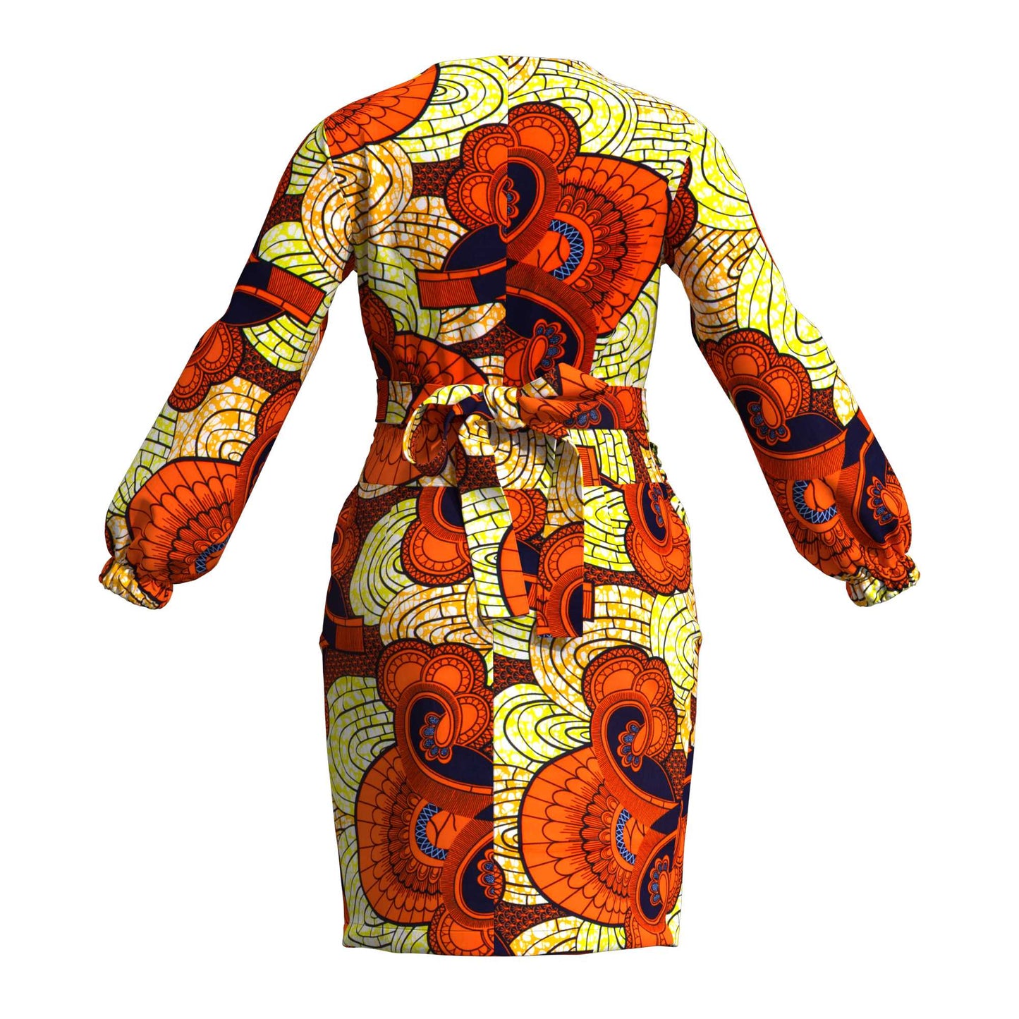 African Print Wrap Tie Top & Bodycon Mini Skirt Two Piece Outfit