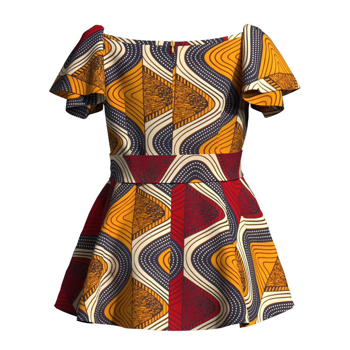 Ankara Print Plus Size Inclusive Off-Shoulder Peplum Blouse