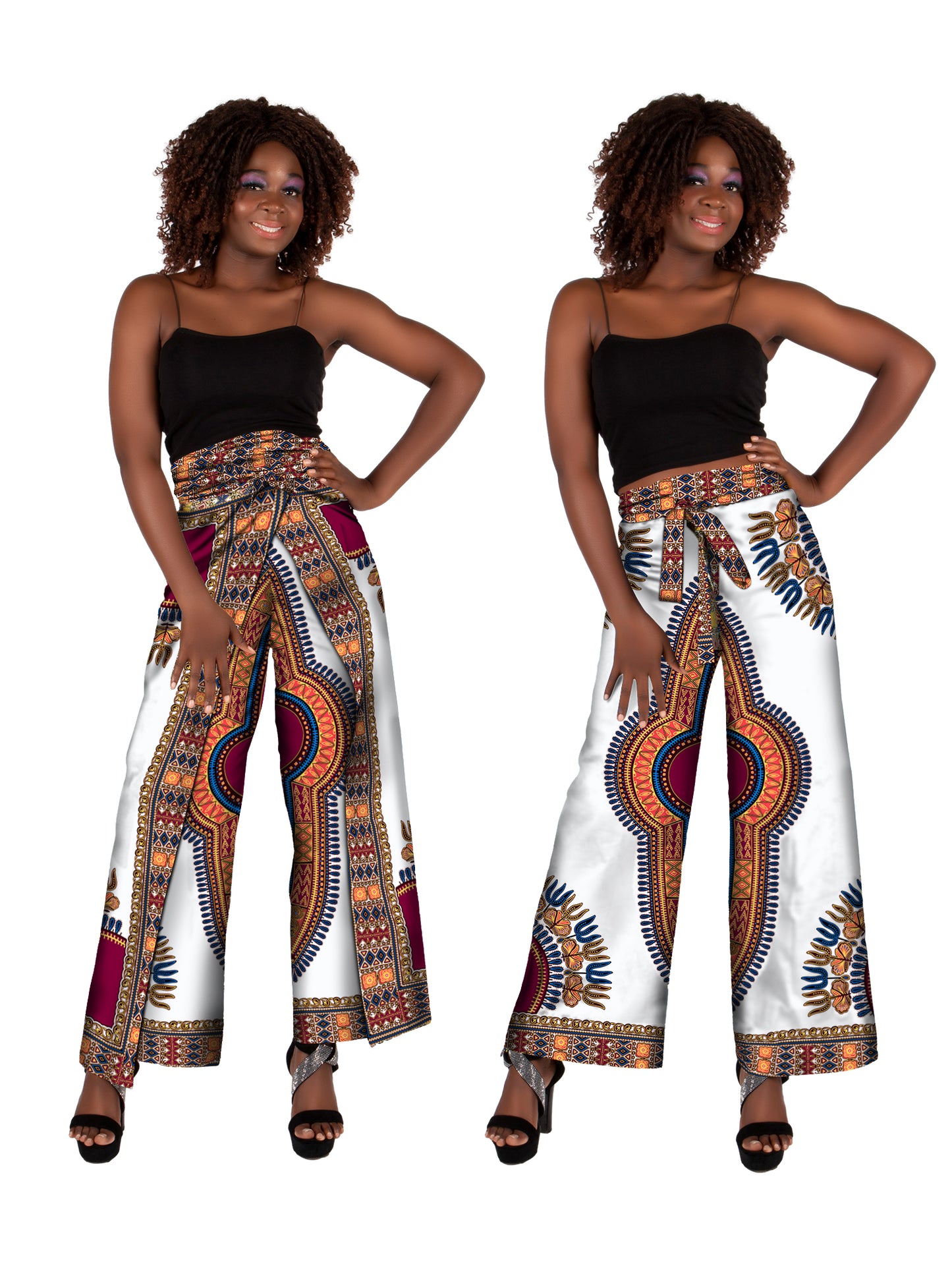 African Wax Print 2-Way Wide-Leg Pants & Wrap Skirt