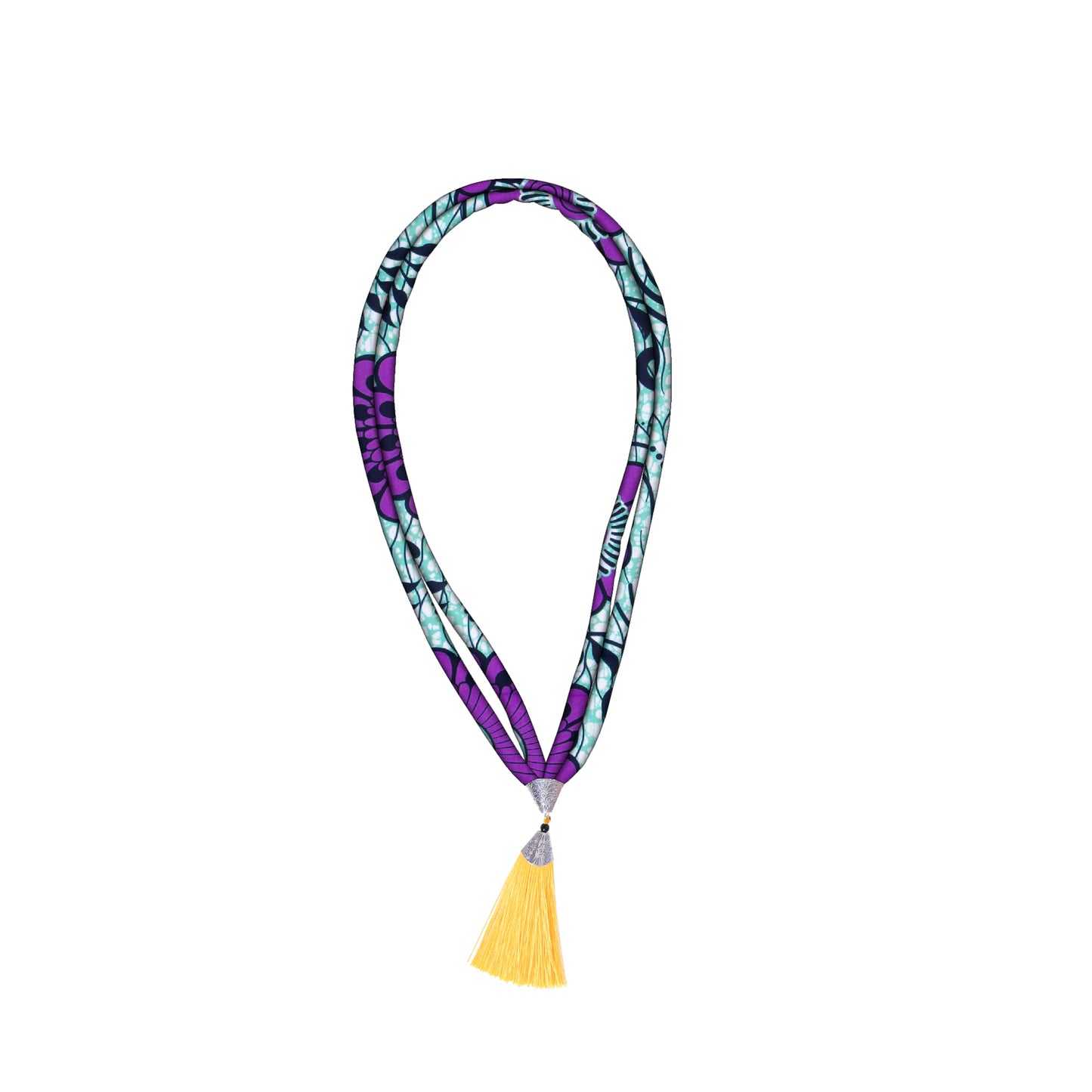 Double Wrap African Women Wax Print Tassel Necklace Accessories